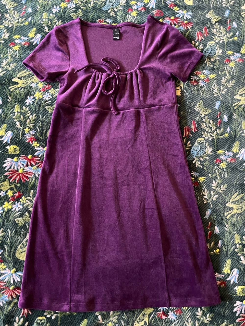 Factorie Velvet babydoll Dress in Deep Purple Size XS